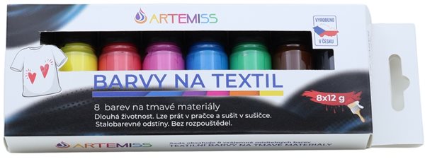 Sada barev na tmavý textil 8 x 12 g