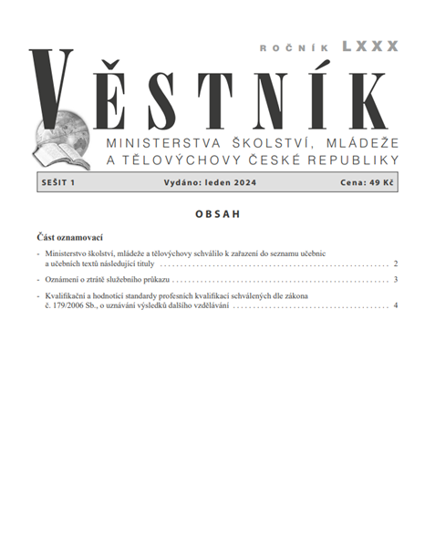 Věstník MŠMT ČR 2024/001