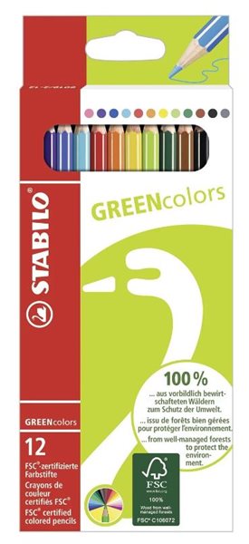 STABILO GREENcolors Pastelky - sada 12 barev