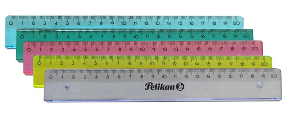 Pravítko Pelikan 20 cm plastové - mix barev