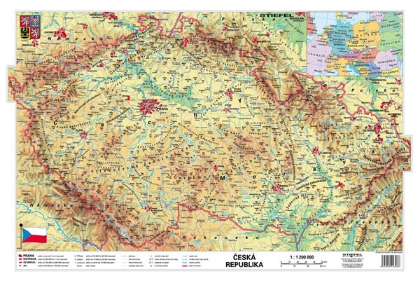 ČR – obecně geografická / pracovní 160 x 120 cm