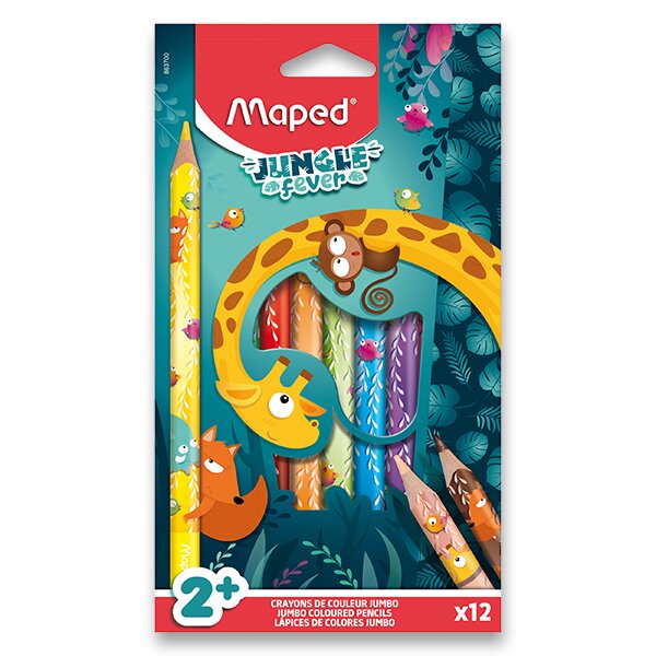 Pastelky MAPED Jumbo Jungle Fever - 12 barev