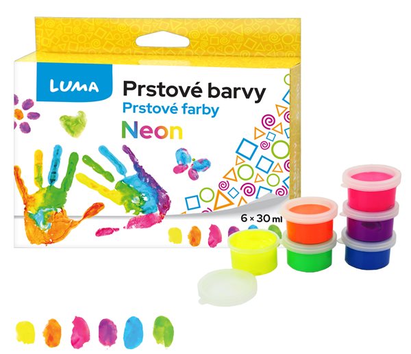 Barvy prstové neon LUMA 12 barev 30 ml