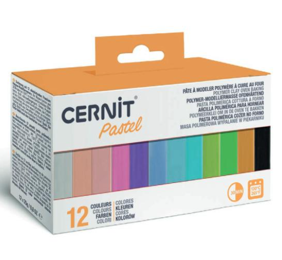 CERNIT sada 12 x 25 g Pastel