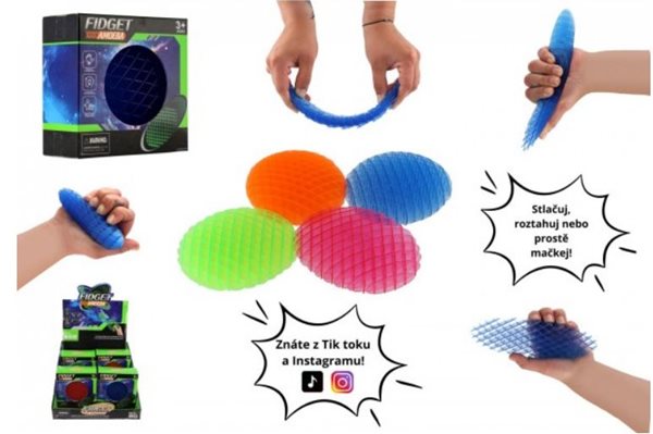 Fidget worm měnící tvar antistresový plast 11cm