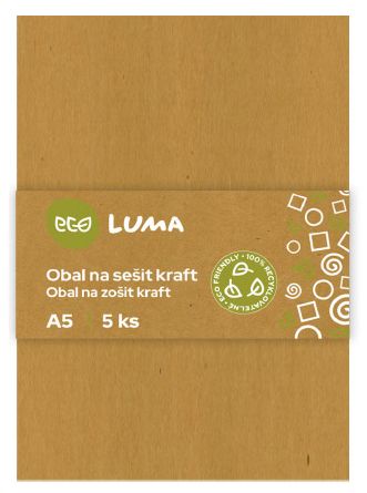 Obal na sešity A5 ECO LUMA kraft - 5 ks