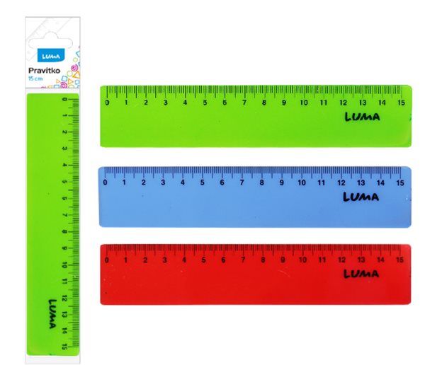 Pravítko LUMA 15 cm - mix barev