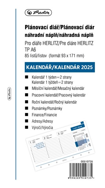 Herlitz Náplň do diáře 2025