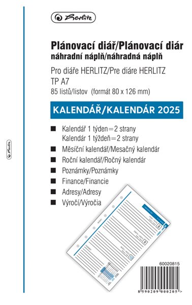 Herlitz Náplň do diáře 2025