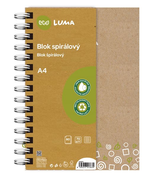 Spirálový blok A4 ECO LUMA 80 listů