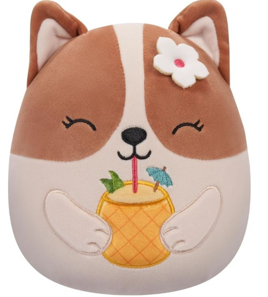 Squishmallows Corgi s drinkem Regina - 20 cm