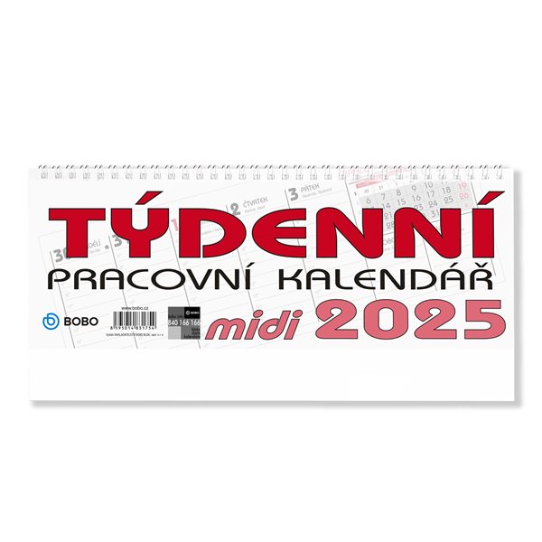 BOBO Kalendář stolní 2025 pracovní MIDI