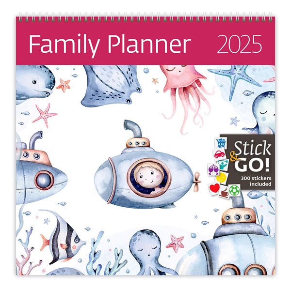 Kalendář nástěnný 2025 Label your days - Family Planner - 30x30 cm