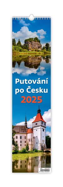 Kalendář nástěnný 2025 vázanka - Putování po Česku - 12x48 cm