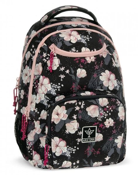 Studentský batoh Ars Una - Flowery Black AU6