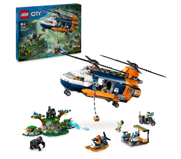 LEGO® City 60437 Helikoptéra na průzkum džungle v základním táboře