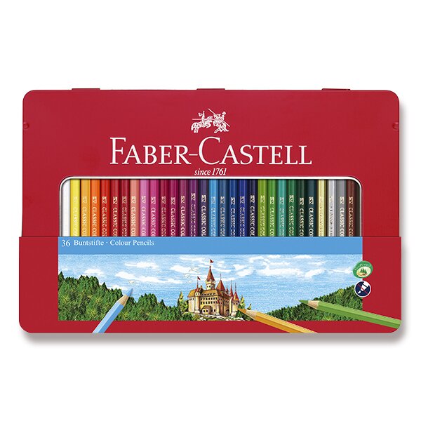 Pastelky Faber-Castell v plechové krabičce - 36 barev