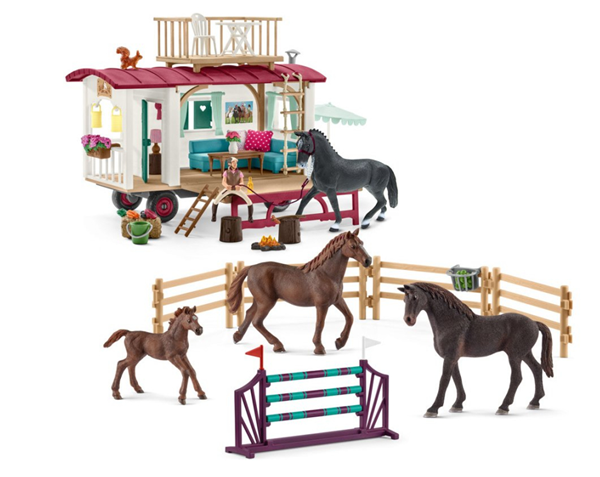 Schleich 72141 Karavan a tréninkové příslušenství s koníky