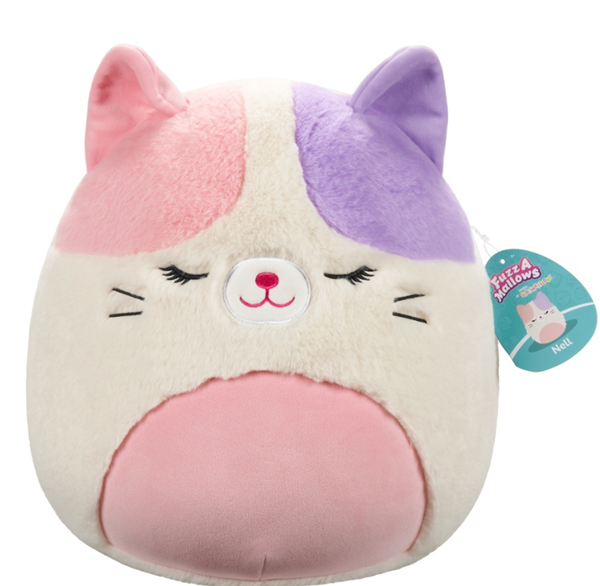 Squishmallows Fuzzamallows Kaliko kočka Nell - 30 cm